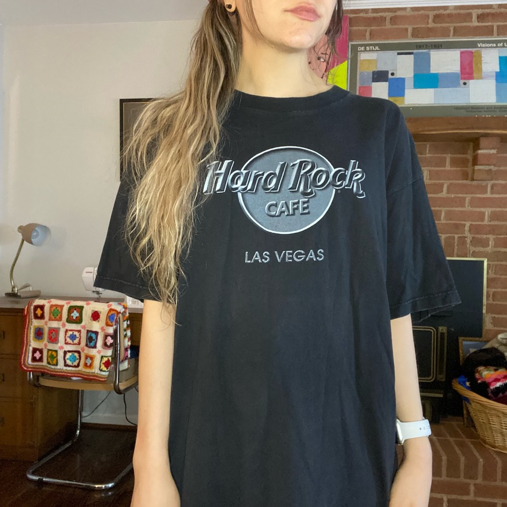 Vintage 90s Las Vegas Nevada Hard Rock Cafe Tee Oversized Music Band Uni…